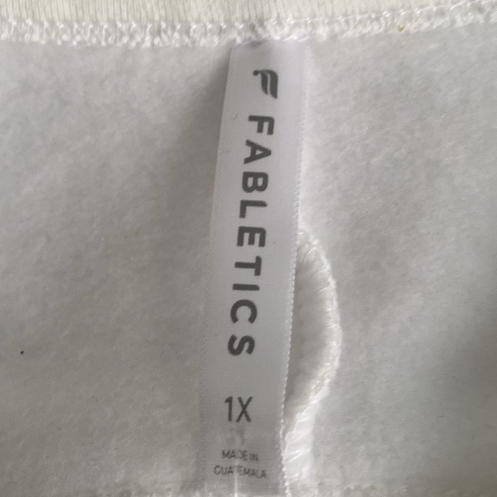 White Fabletics crew neck criss-cross tied back sweatshirt. Size L - Picture 3 of 5